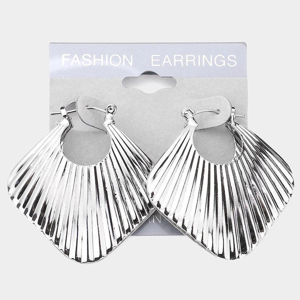 Metal Shell Hoop Pin Catch Earrings - Jewelry Store by Erik Rayo
