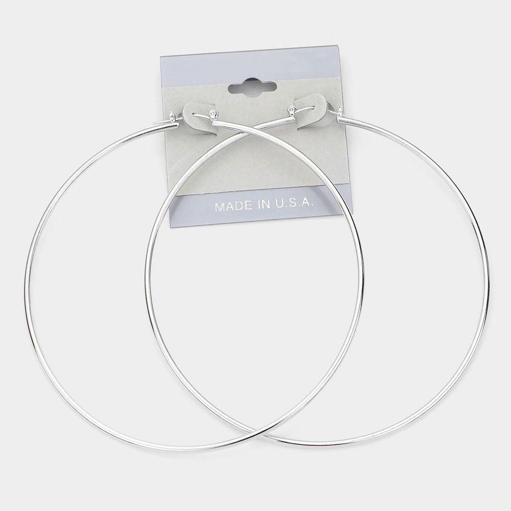 Metal Hoop Pin Catch Earrings - Jewelry Store by Erik Rayo