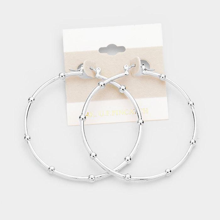 Gold 14k White Gold Filled Hoop Pin Catch Earrings - Jewelry Store by Erik Rayo