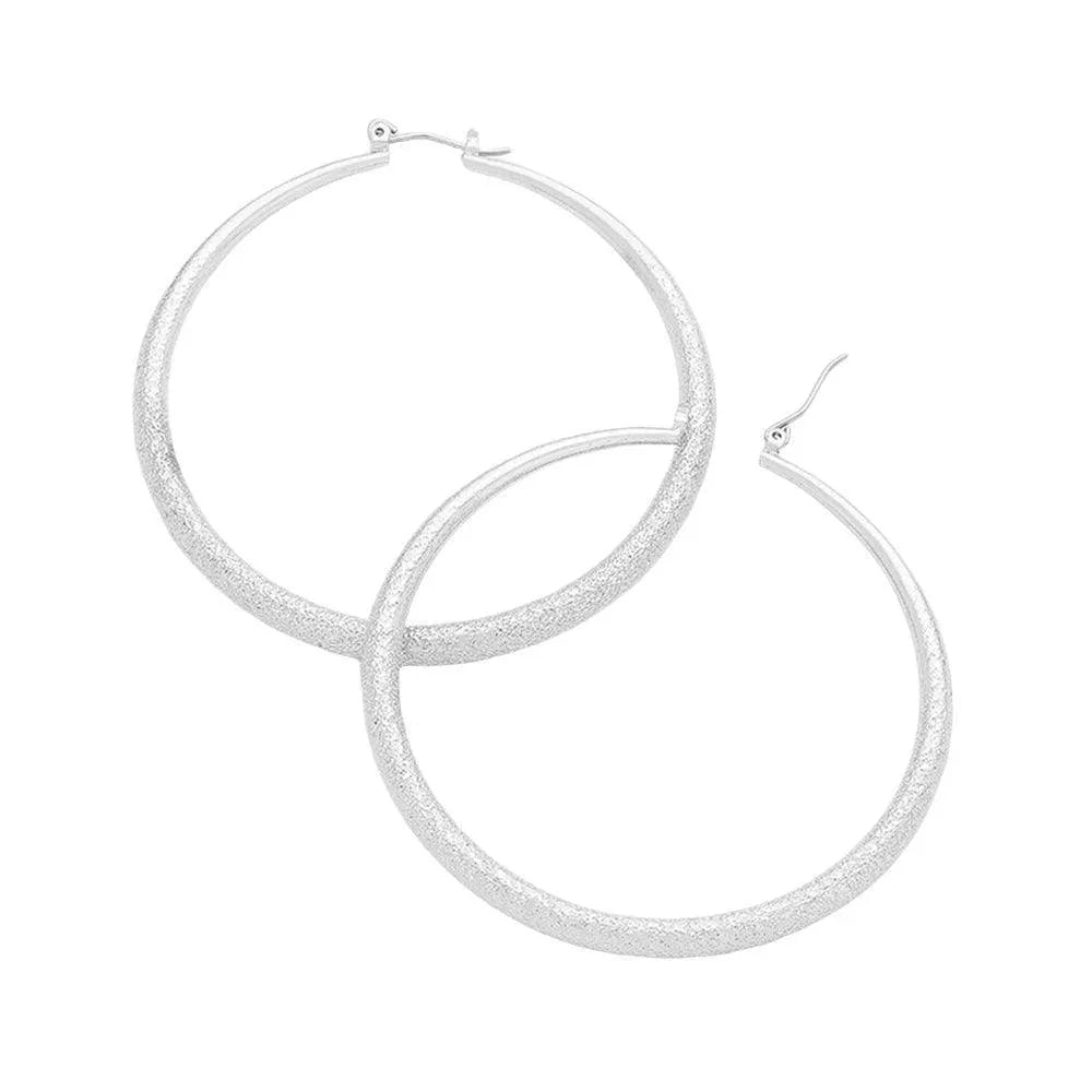 3" 14 K gold filled metal hoop pin catch earrings - Jewelry Store by Erik Rayo