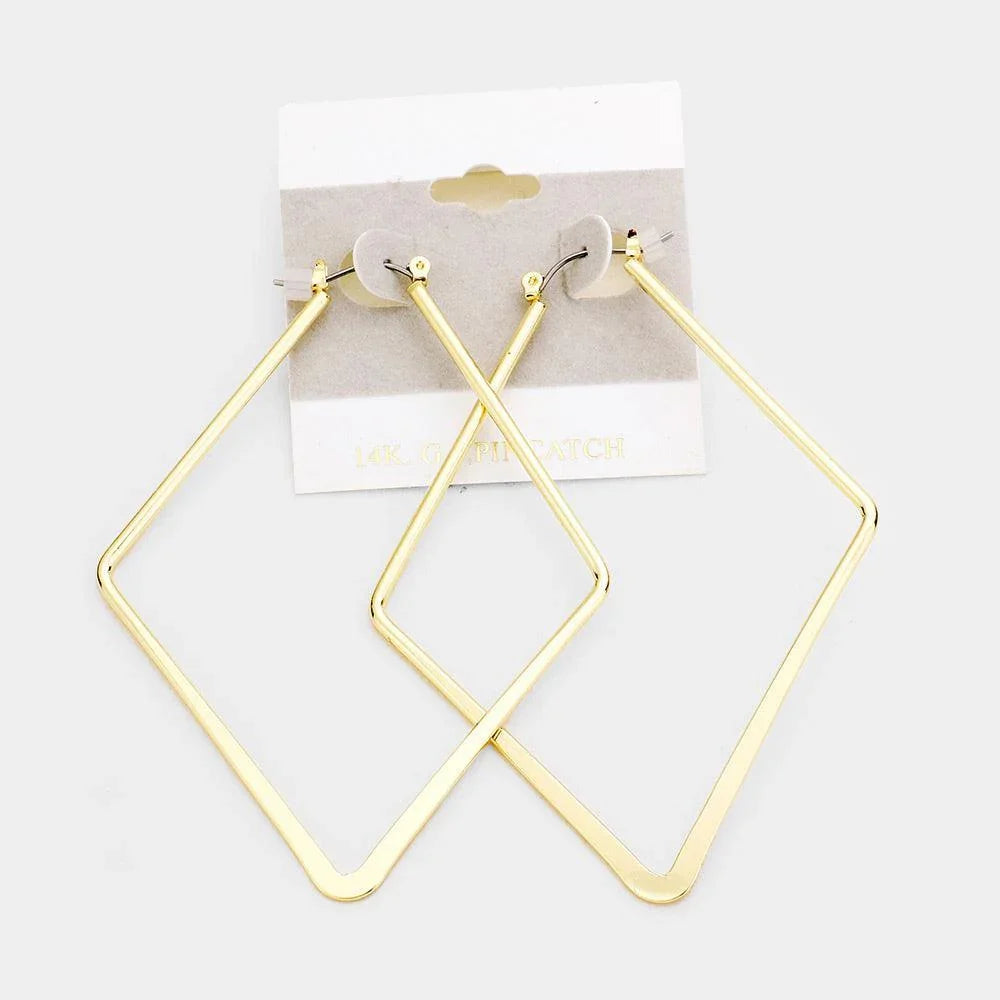 Gold 14K Gold Filled Diamond Shaped Pin Catch Earrings - Jewelry Store by Erik Rayo