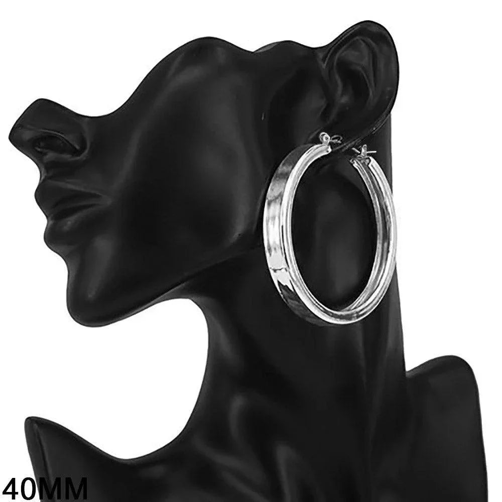 Metal Hoop Pin Catch Earrings - Jewelry Store by Erik Rayo