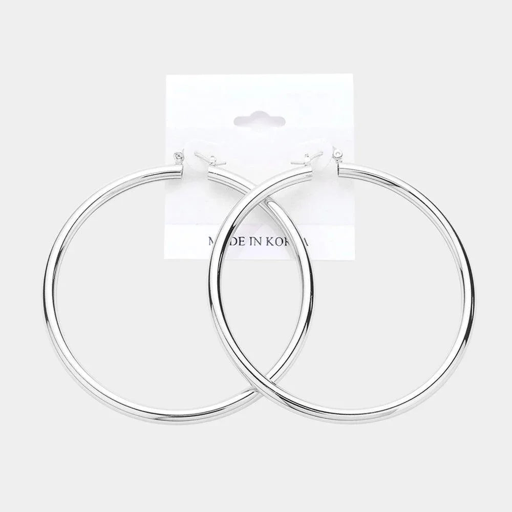 Metal Pin Catch Hoop Earrings - Jewelry Store by Erik Rayo