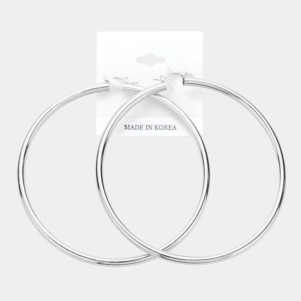 Metal Pin Catch Hoop Earrings - Jewelry Store by Erik Rayo