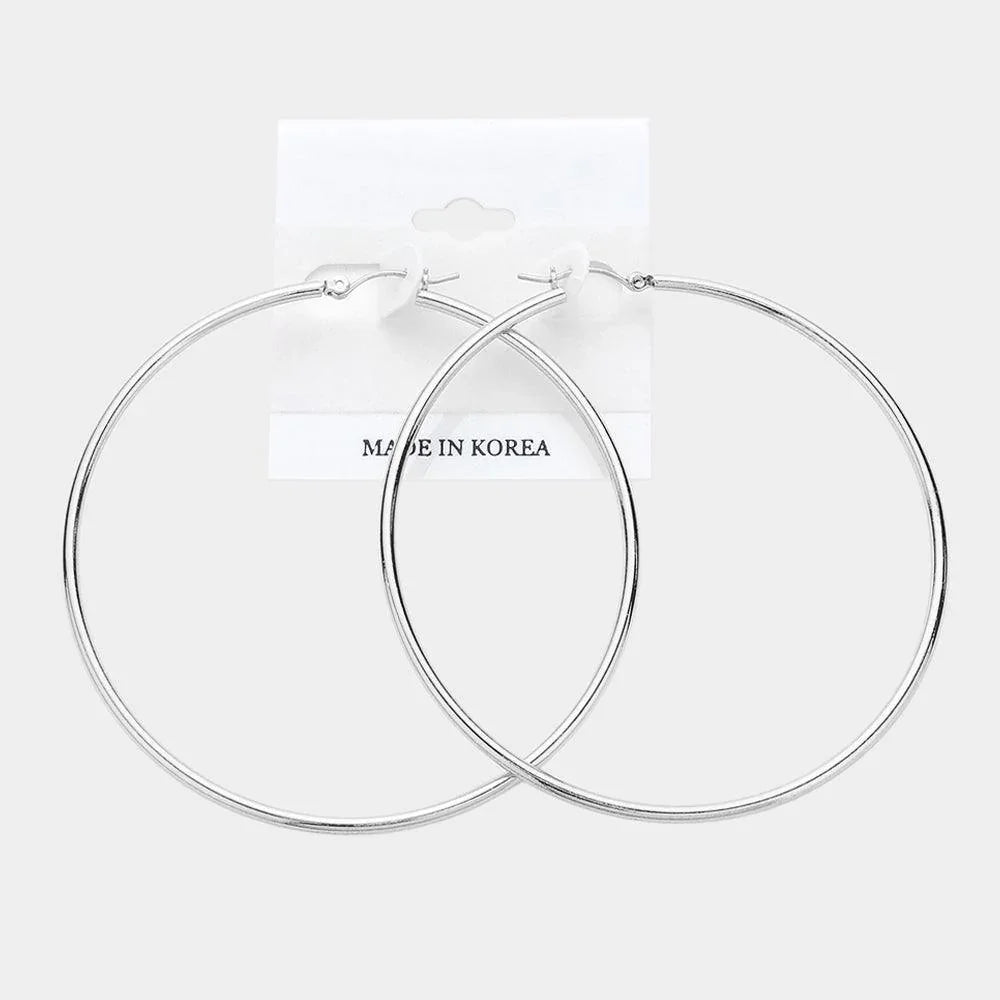 Metal Hoop Pin Catch Earrings - Jewelry Store by Erik Rayo