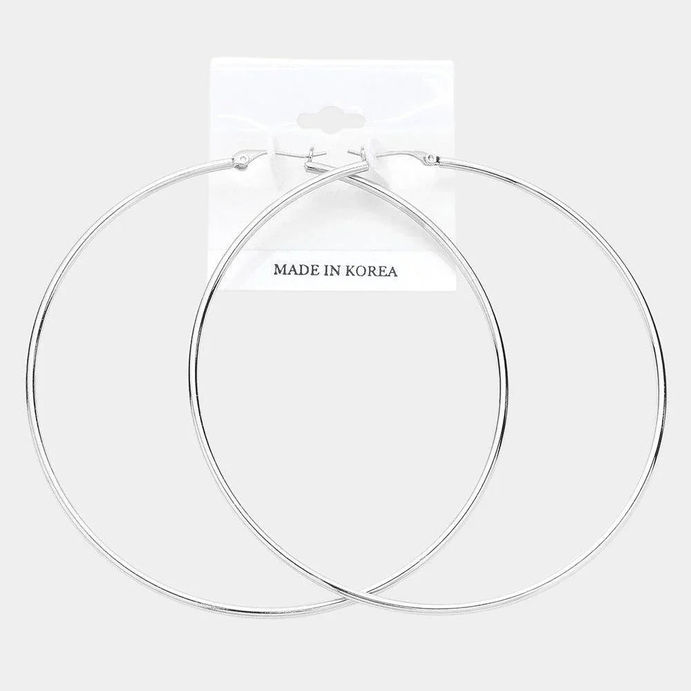 Metal Hoop Pin Catch Earrings - Jewelry Store by Erik Rayo