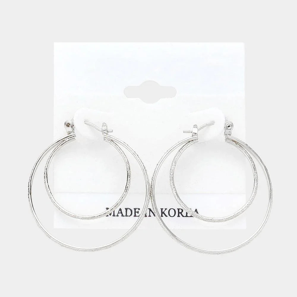 Double Metal Hoop Pin Catch Earrings - Jewelry Store by Erik Rayo