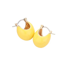 Load image into Gallery viewer, Yellow Enamel Bean Pin Catch Earrings
