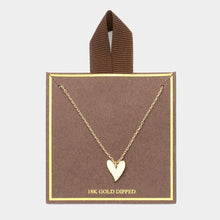 Load image into Gallery viewer, Gold 18K Gold Dipped Metal Heart Pendant Necklace
