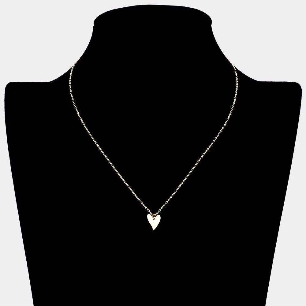 Gold 18K Gold Dipped Metal Heart Pendant Necklace - Jewelry Store by Erik Rayo