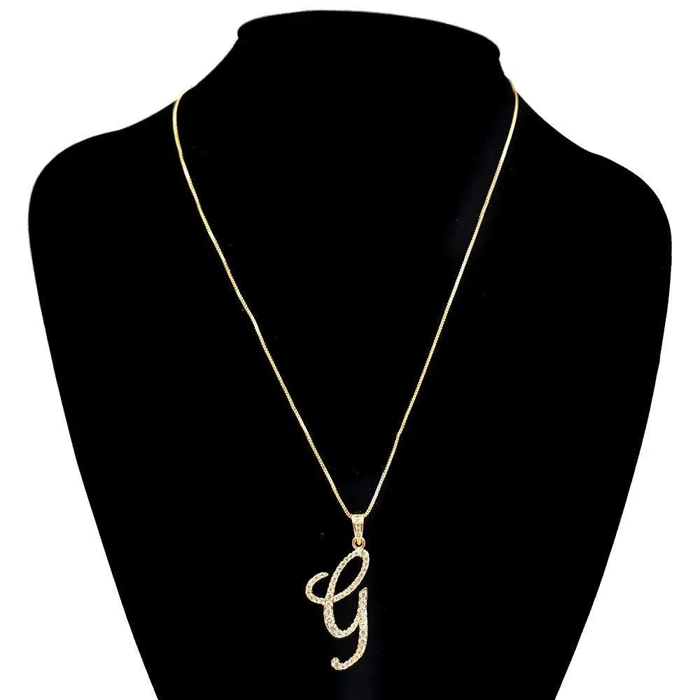 Letter G CZ Monogram Pendant Necklace - Jewelry Store by Erik Rayo