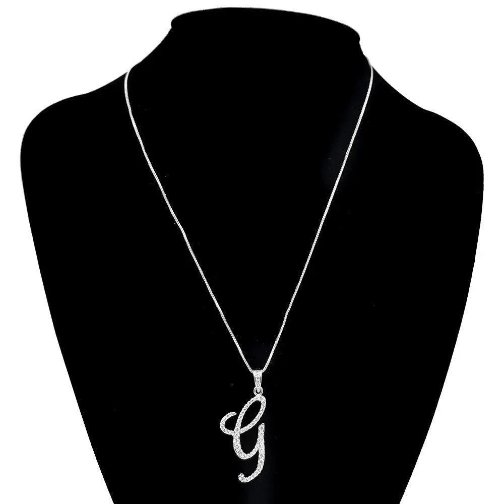 Letter G CZ Monogram Pendant Necklace - Jewelry Store by Erik Rayo
