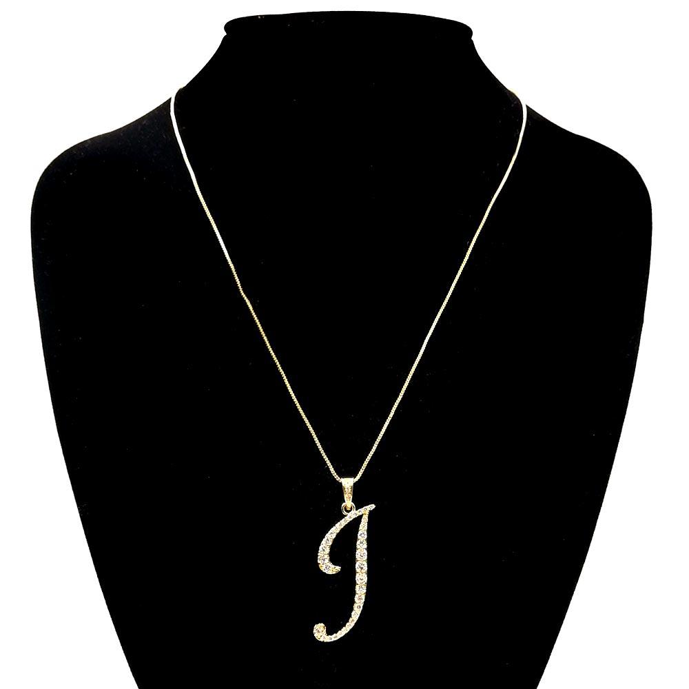 Letter I CZ Monogram Pendant Necklace - Jewelry Store by Erik Rayo