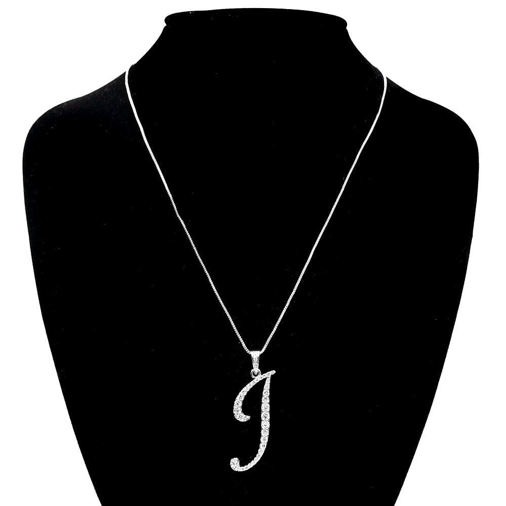 Letter I CZ Monogram Pendant Necklace - Jewelry Store by Erik Rayo