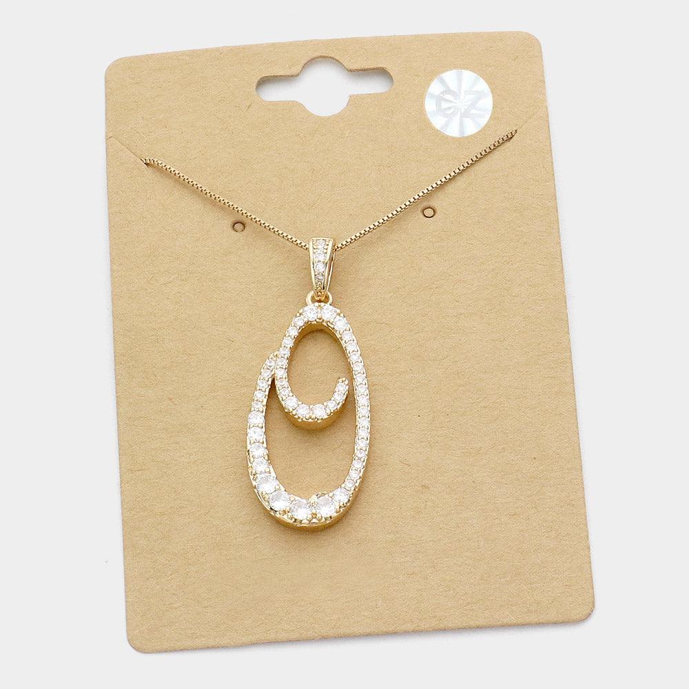 Letter O CZ Monogram Pendant Necklace - Jewelry Store by Erik Rayo