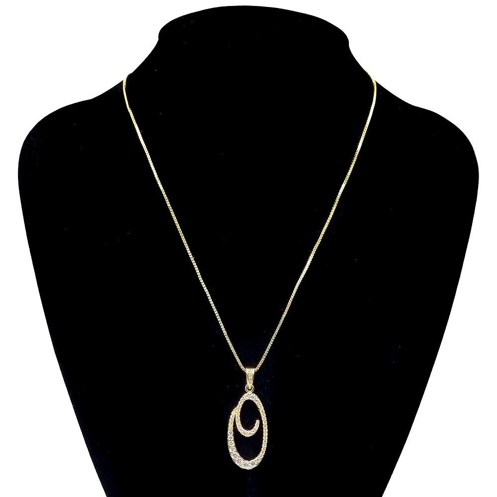 Letter O CZ Monogram Pendant Necklace - Jewelry Store by Erik Rayo