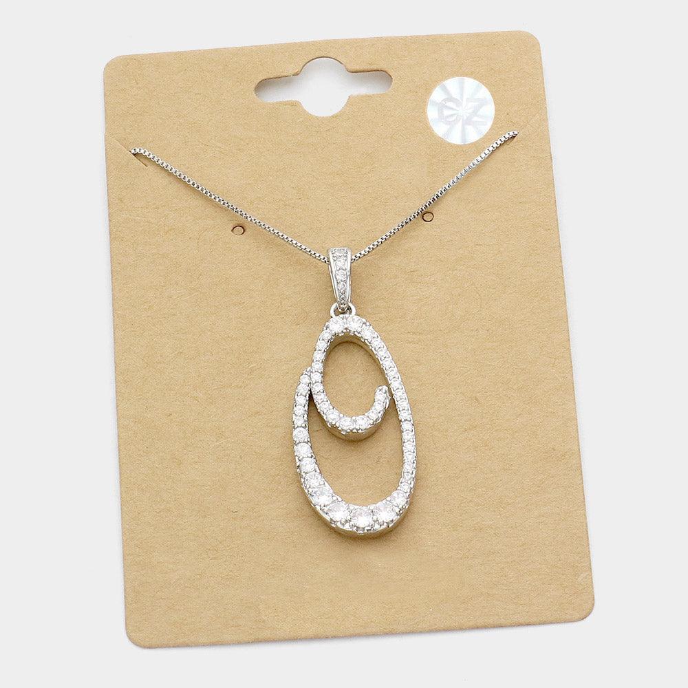 Letter O CZ Monogram Pendant Necklace - Jewelry Store by Erik Rayo
