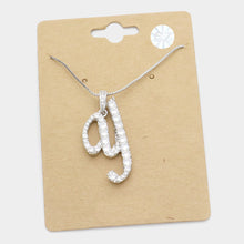 Load image into Gallery viewer, Letter Y CZ Monogram Pendant Necklace
