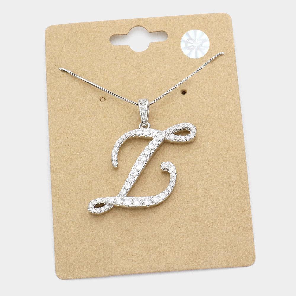 Letter Z CZ Monogram Pendant Necklace - Jewelry Store by Erik Rayo