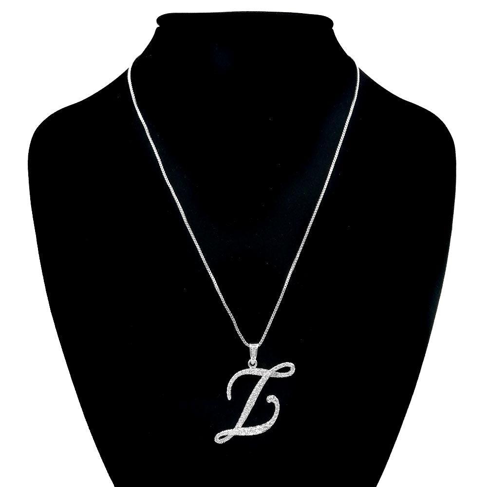 Letter Z CZ Monogram Pendant Necklace - Jewelry Store by Erik Rayo