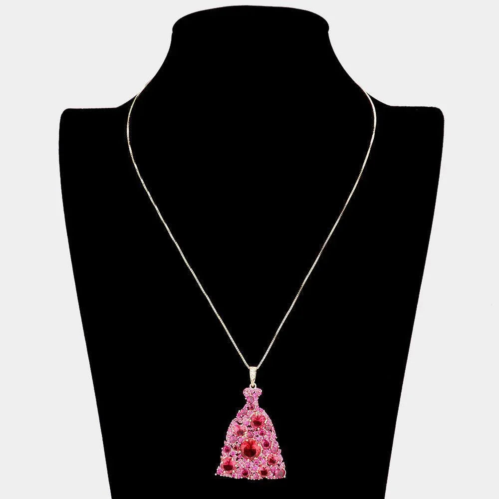 Fuchsia CZ Dress Pendant Necklace - Jewelry Store by Erik Rayo