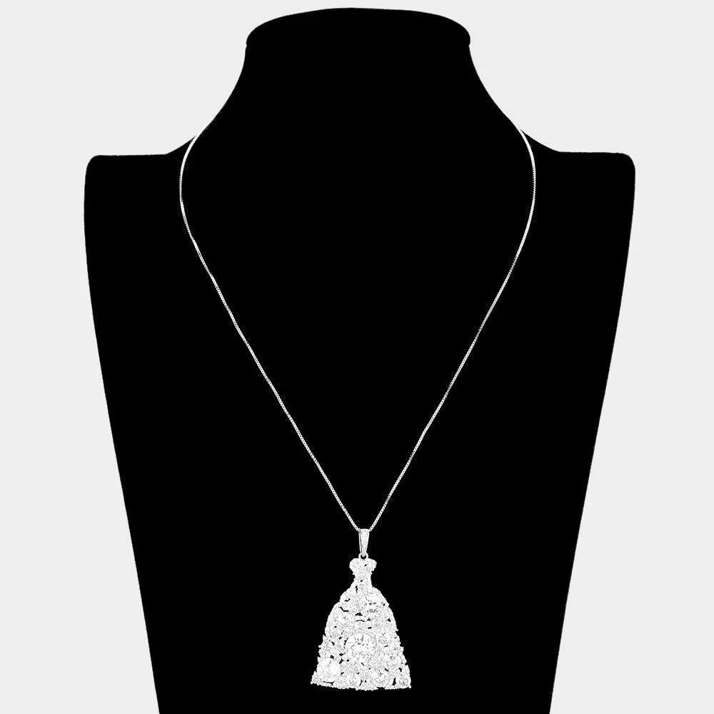 Silver CZ Dress Pendant Necklace - Jewelry Store by Erik Rayo