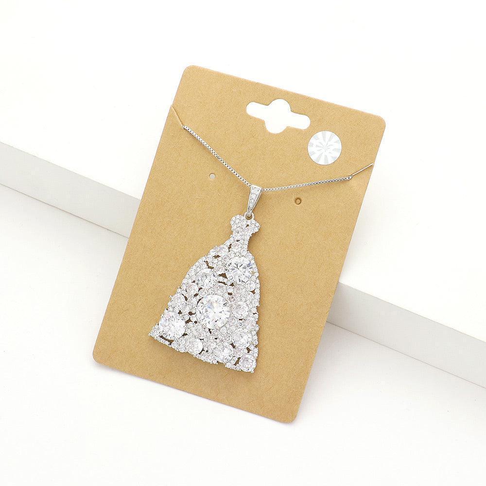 Silver CZ Dress Pendant Necklace - Jewelry Store by Erik Rayo