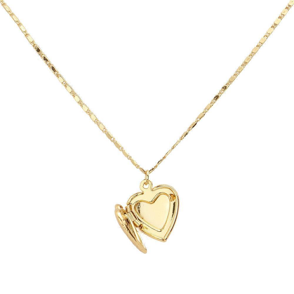 Gold 18K Gold Dipped Heart Locket Pendant Necklace - Jewelry Store by Erik Rayo