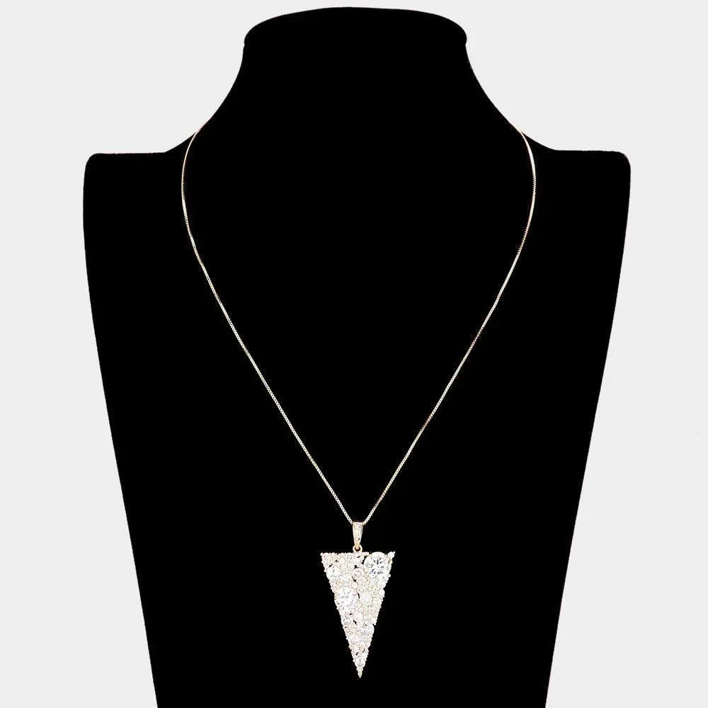 Gold CZ Triangle Pendant Necklace - Jewelry Store by Erik Rayo