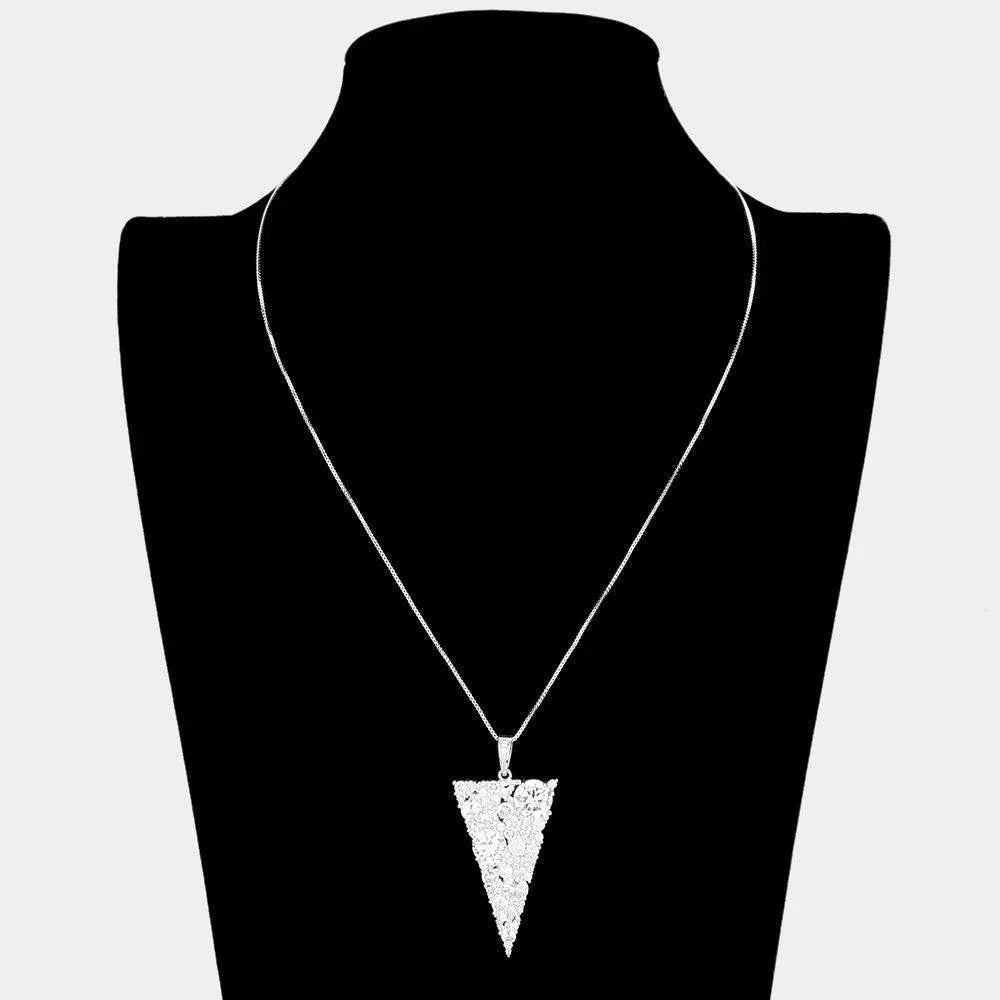 Silver CZ Triangle Pendant Necklace - Jewelry Store by Erik Rayo