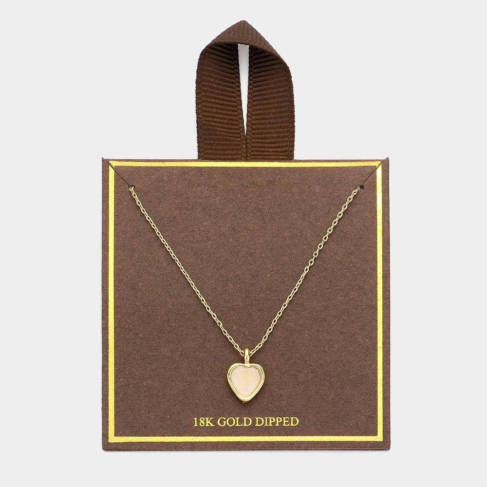Gold 18K Gold Dipped Mini Heart Pendant Necklace - Jewelry Store by Erik Rayo