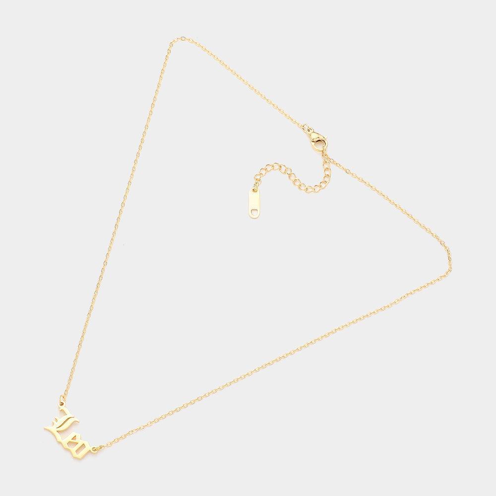 Gold Stainless Steel LEO Plate Pendant Necklace - Jewelry Store by Erik Rayo