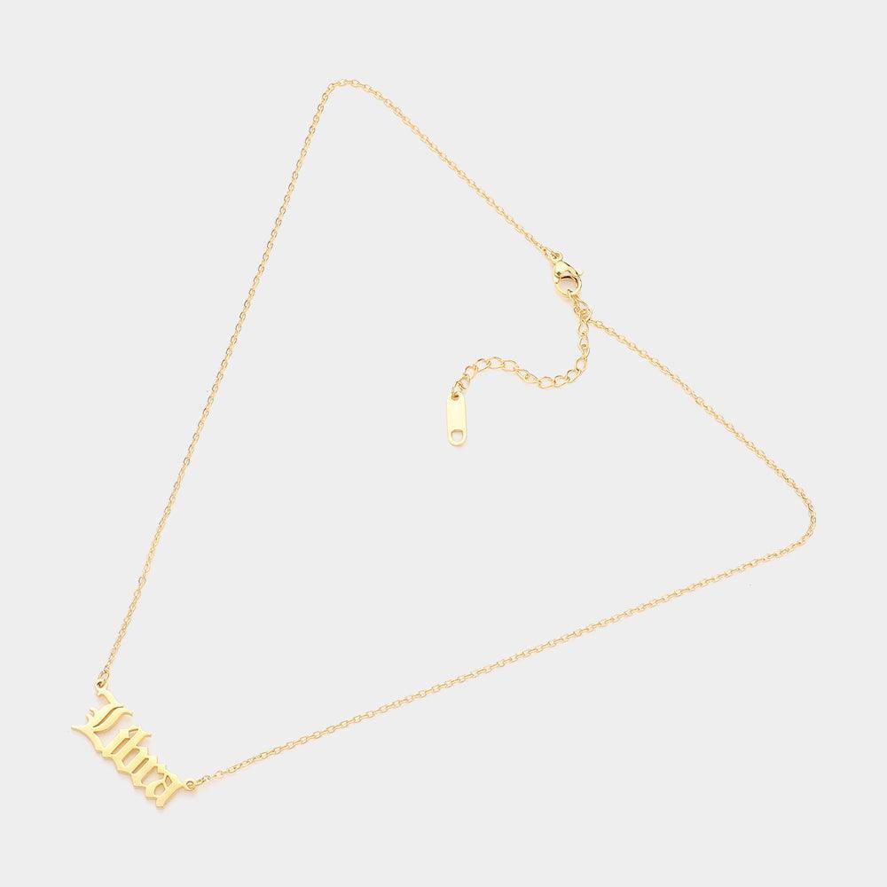 Gold Stainless Steel LIBRA Plate Pendant Necklace - Jewelry Store by Erik Rayo
