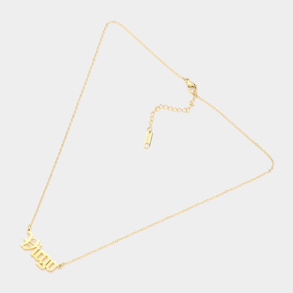 Gold Stainless Steel VIRGO Plate Pendant Necklace - Jewelry Store by Erik Rayo