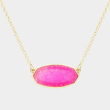 Load image into Gallery viewer, Gold Hexagon Stone Pendant Necklace
