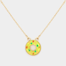 Load image into Gallery viewer, Yellow Druzy Donut Pendant Necklace
