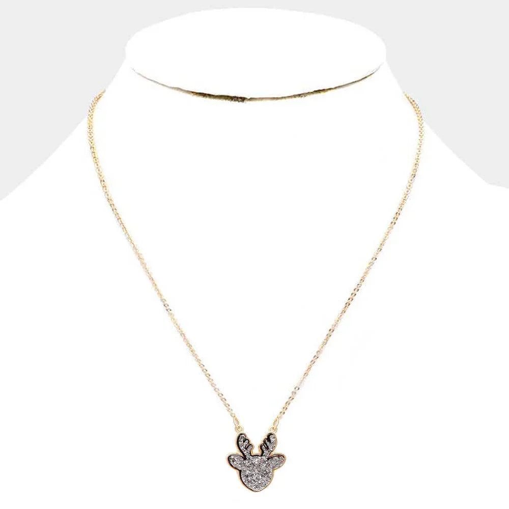 Druzy Reindeer Pendant Necklace - Jewelry Store by Erik Rayo