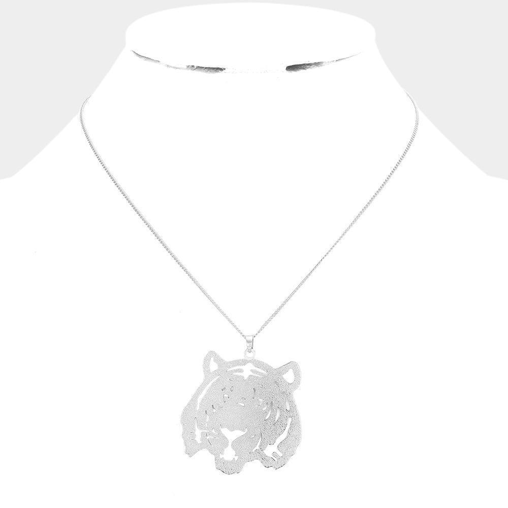 Tiger Face Filigree Pendant Necklace - Jewelry Store by Erik Rayo
