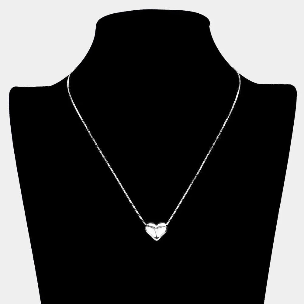 Metal Heart Bean Pendant Necklace - Jewelry Store by Erik Rayo
