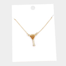 Load image into Gallery viewer, Yellow Rhinestone Embellished Cocktail Pendant Necklace
