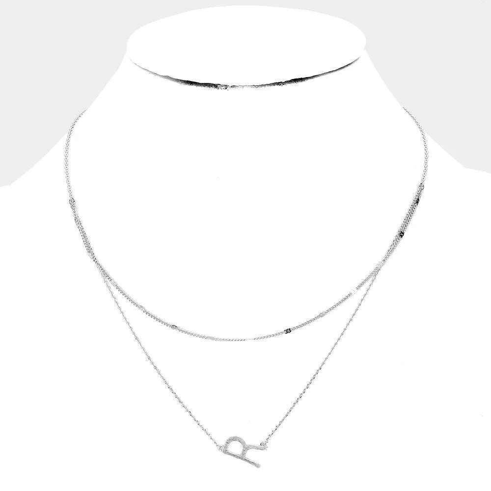 '-R- Monogram Brass Metal Necklace - Jewelry Store by Erik Rayo