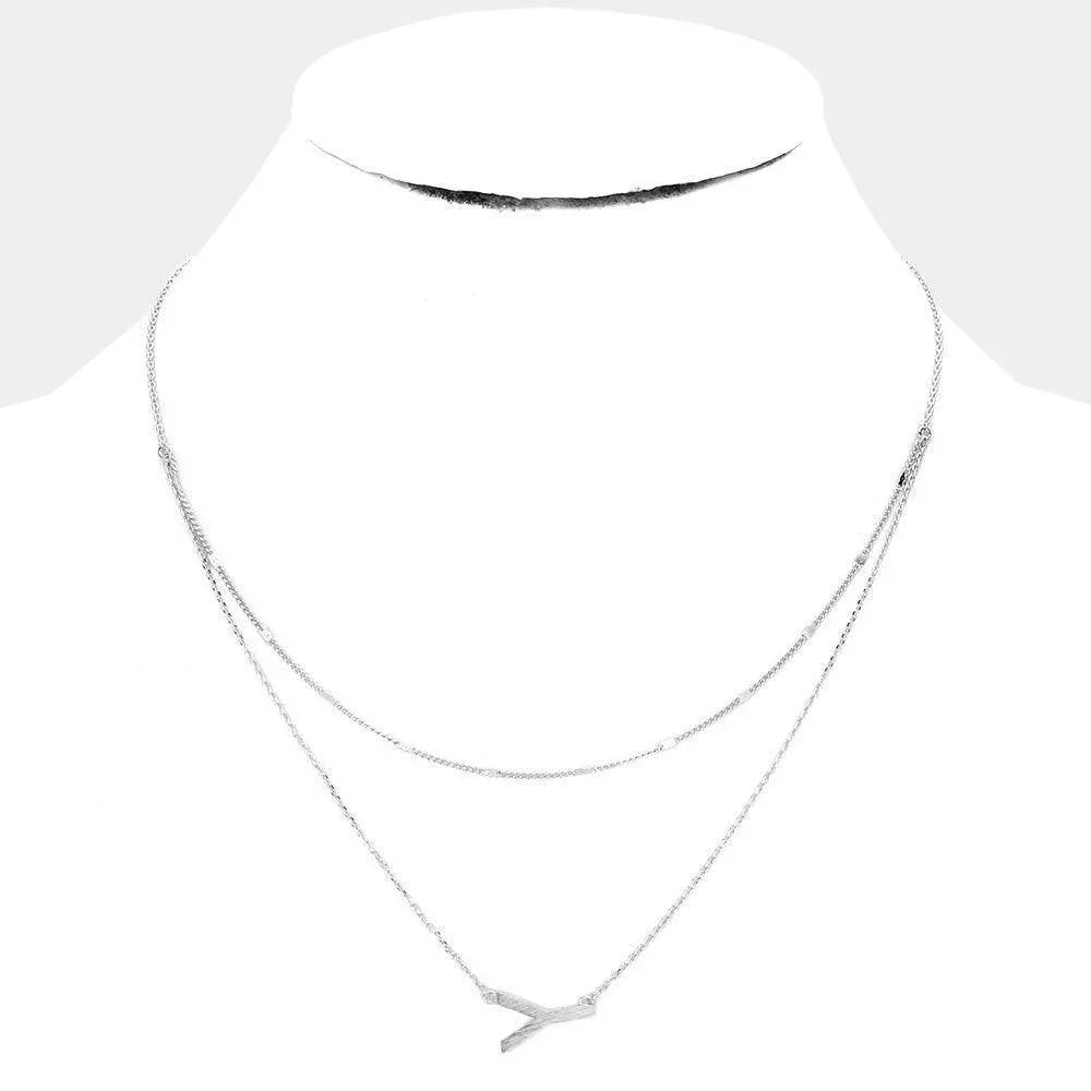 Letter Y Monogram Brass Metal Necklace - Jewelry Store by Erik Rayo