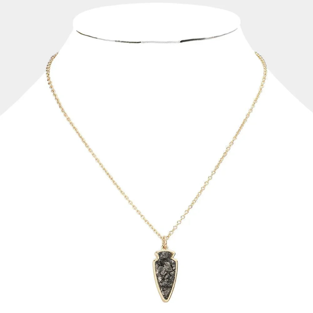 Black Arrow Pendant Necklace - Jewelry Store by Erik Rayo