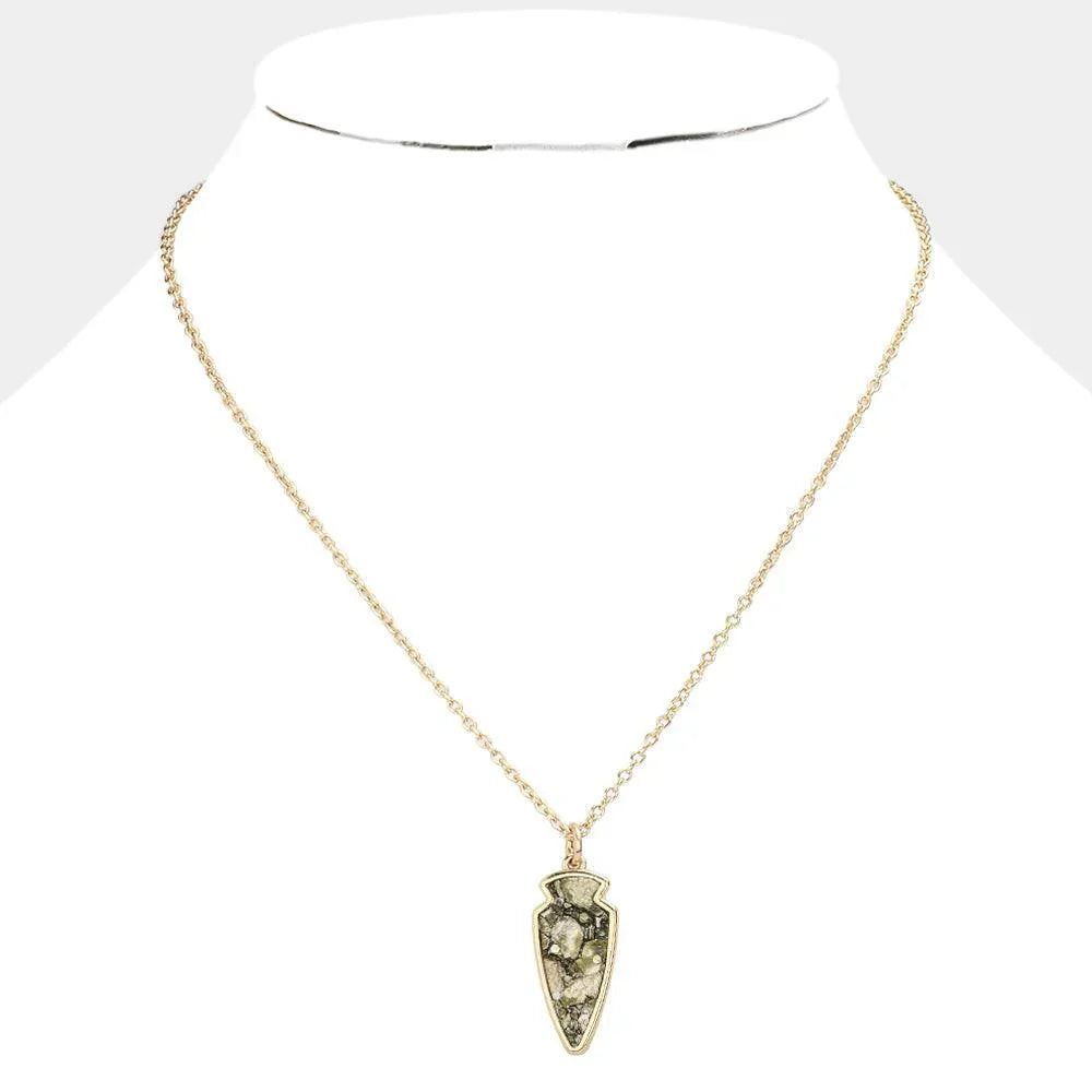 Green Arrow Pendant Necklace - Jewelry Store by Erik Rayo