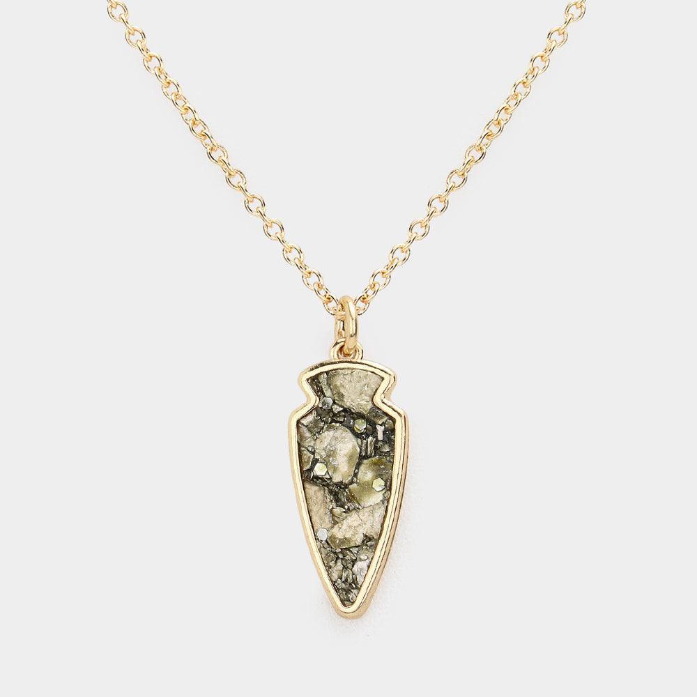 Green Arrow Pendant Necklace - Jewelry Store by Erik Rayo