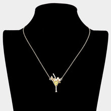 Load image into Gallery viewer, Yellow Pearl Stone Embellished Cocktail Pendant Necklace
