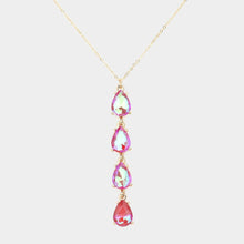 Load image into Gallery viewer, Coral Teardrop Stone Link Y Necklace
