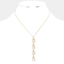 Load image into Gallery viewer, Gold Teardrop Stone Link Y Necklace
