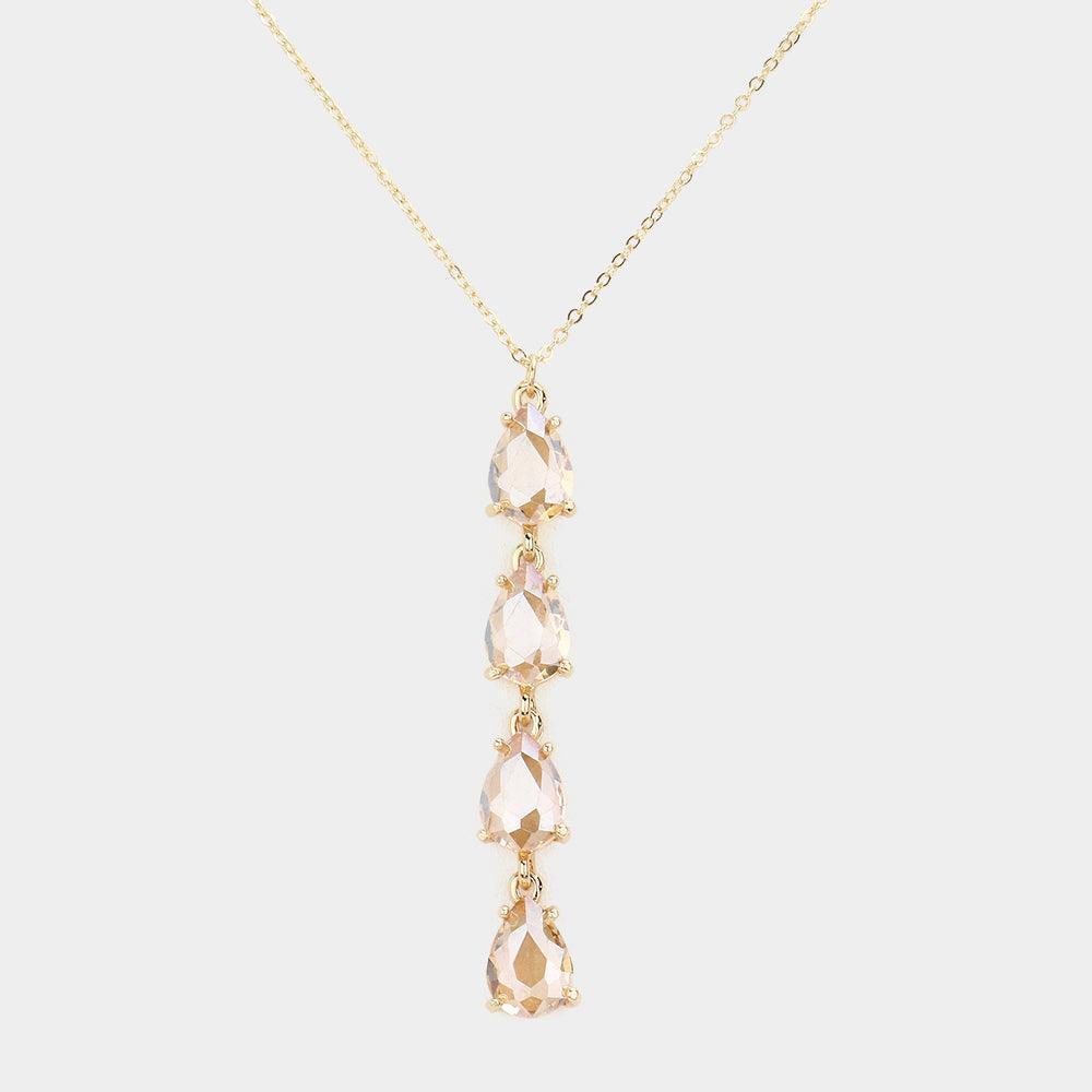 Teardrop Stone Link Y Necklace - Jewelry Store by Erik Rayo