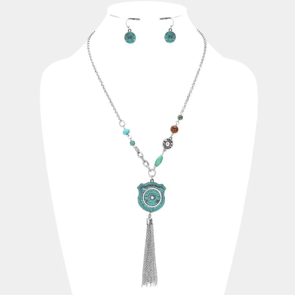 Shotgun Shell Bullet Tassel Pendant Necklace - Jewelry Store by Erik Rayo